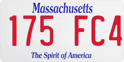 MA license plate 175FC4