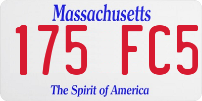 MA license plate 175FC5