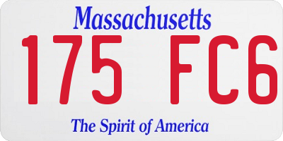 MA license plate 175FC6