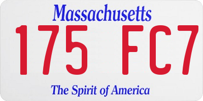 MA license plate 175FC7
