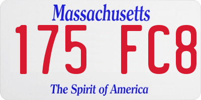 MA license plate 175FC8