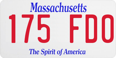 MA license plate 175FD0