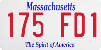 MA license plate 175FD1
