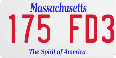 MA license plate 175FD3