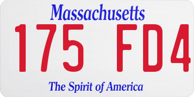 MA license plate 175FD4