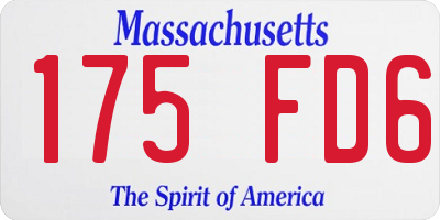 MA license plate 175FD6