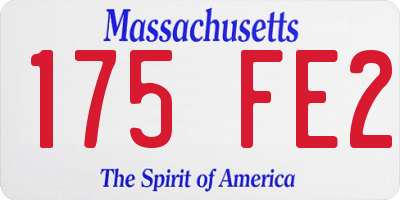 MA license plate 175FE2