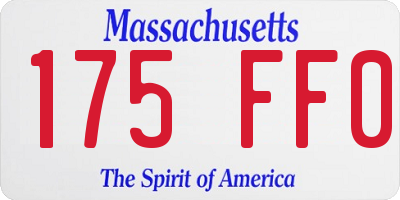 MA license plate 175FF0