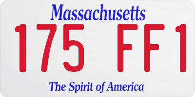 MA license plate 175FF1