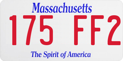 MA license plate 175FF2