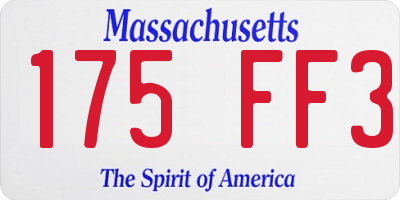 MA license plate 175FF3