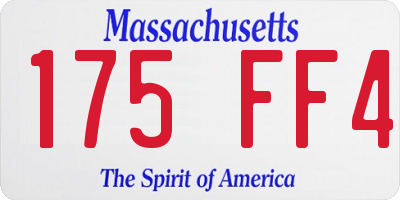 MA license plate 175FF4