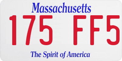 MA license plate 175FF5