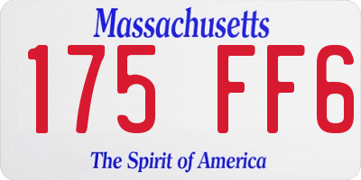 MA license plate 175FF6