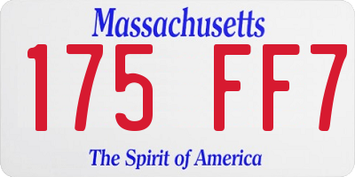 MA license plate 175FF7
