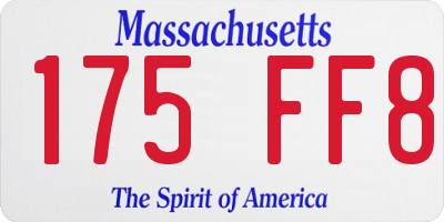 MA license plate 175FF8