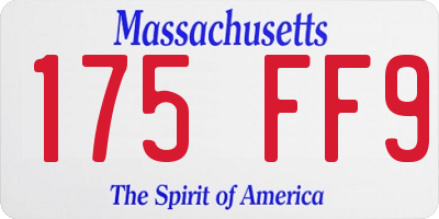 MA license plate 175FF9