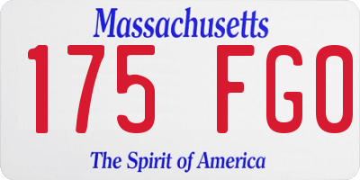 MA license plate 175FG0