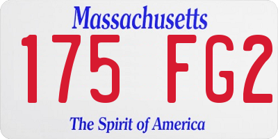 MA license plate 175FG2