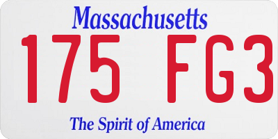 MA license plate 175FG3