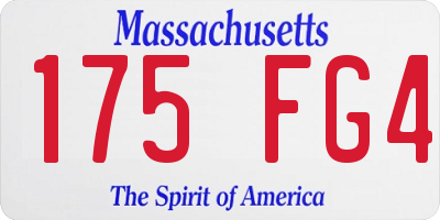 MA license plate 175FG4