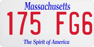 MA license plate 175FG6