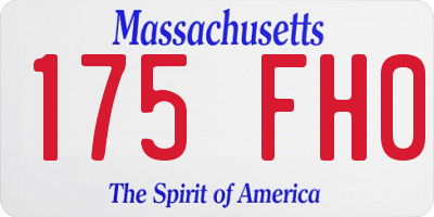 MA license plate 175FH0
