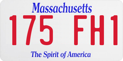 MA license plate 175FH1