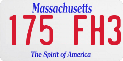 MA license plate 175FH3