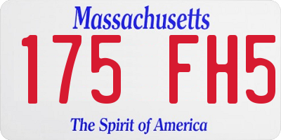 MA license plate 175FH5