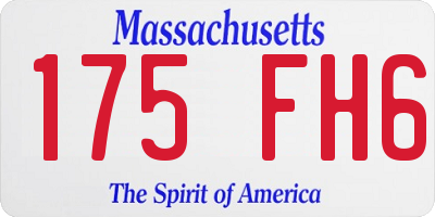 MA license plate 175FH6
