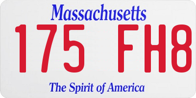 MA license plate 175FH8