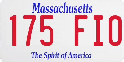 MA license plate 175FI0
