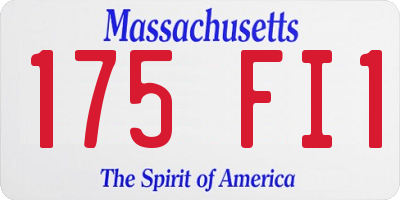 MA license plate 175FI1