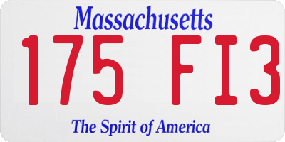 MA license plate 175FI3