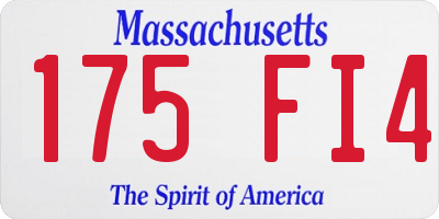 MA license plate 175FI4