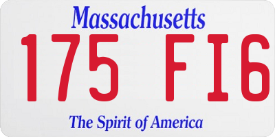 MA license plate 175FI6