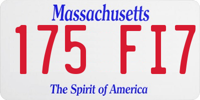 MA license plate 175FI7