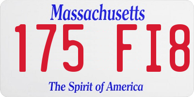 MA license plate 175FI8