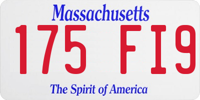 MA license plate 175FI9