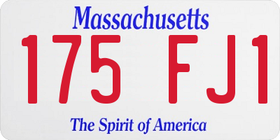 MA license plate 175FJ1