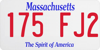 MA license plate 175FJ2