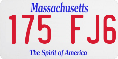 MA license plate 175FJ6