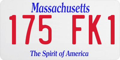 MA license plate 175FK1