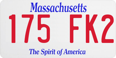 MA license plate 175FK2