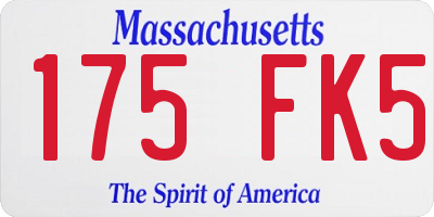 MA license plate 175FK5