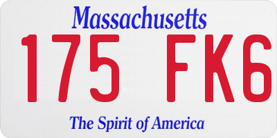 MA license plate 175FK6
