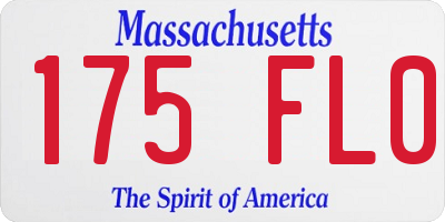MA license plate 175FL0