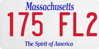 MA license plate 175FL2