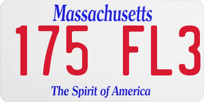 MA license plate 175FL3